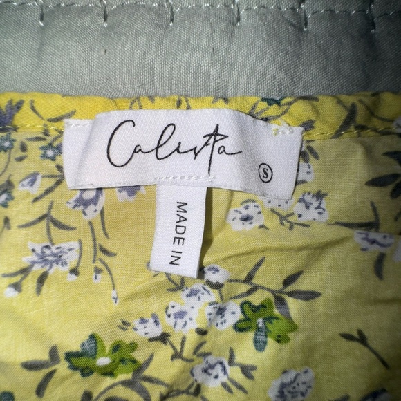 Calista boho Floral Yellow Midi ruffle Dress. Size Small. VGUC. - Picture 7 of 12